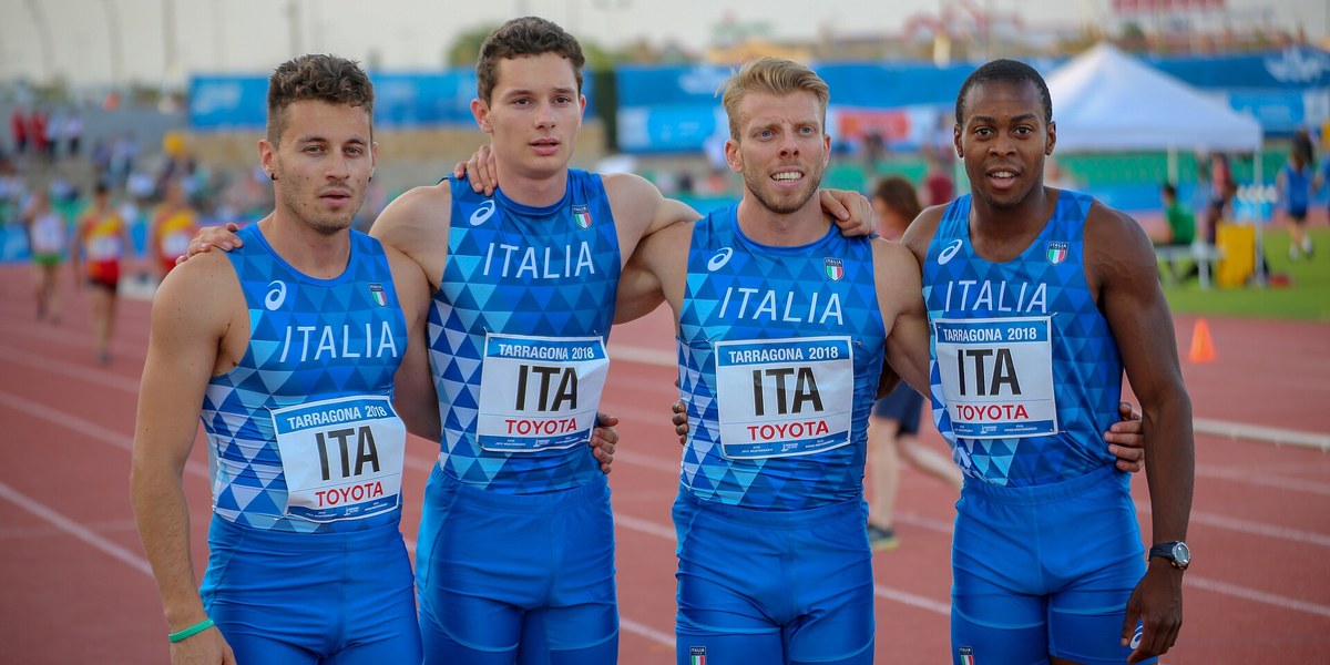 İtalya milli forması giymiş 4x100 bayrak takımı