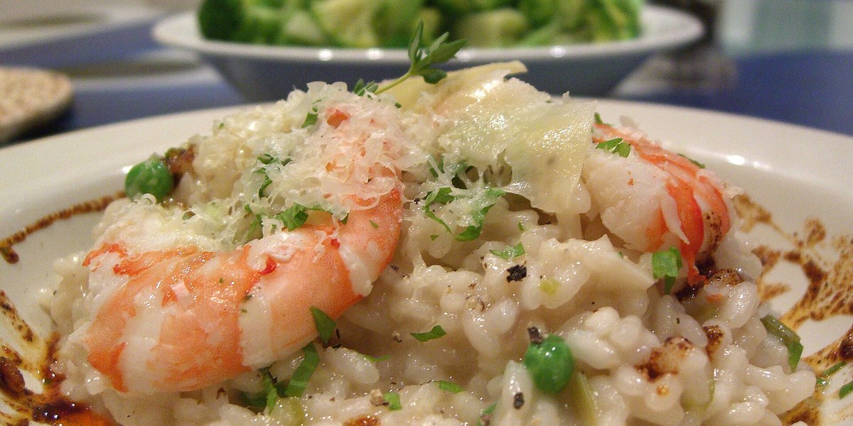 Karidesli risotto tabağı